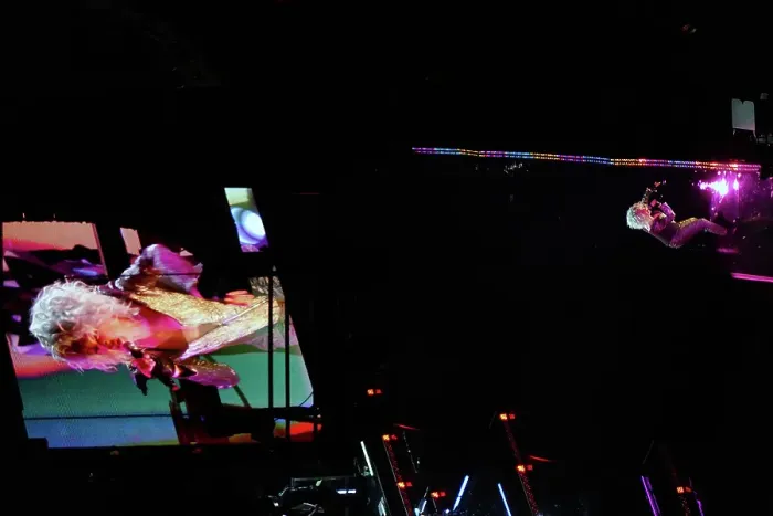 Framed Print : Cyndi Lauper Performs At Madison Square Garden