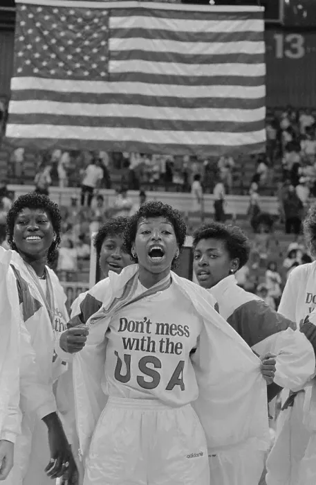 Framed Print : Cynthia Cooper Opening Jacket to Display Her Gold Medal and Shirt Framed Print : Cynthia Cooper Opening Jacket to Display Her Gold Medal and Shirt
