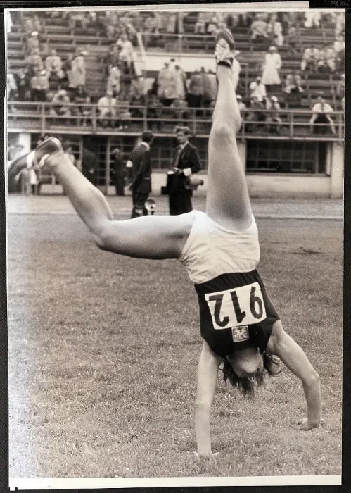 Framed Print : Czech Javelin Thrower Dana Zatopek Cartwheeling Framed Print : Czech Javelin Thrower Dana Zatopek Cartwheeling