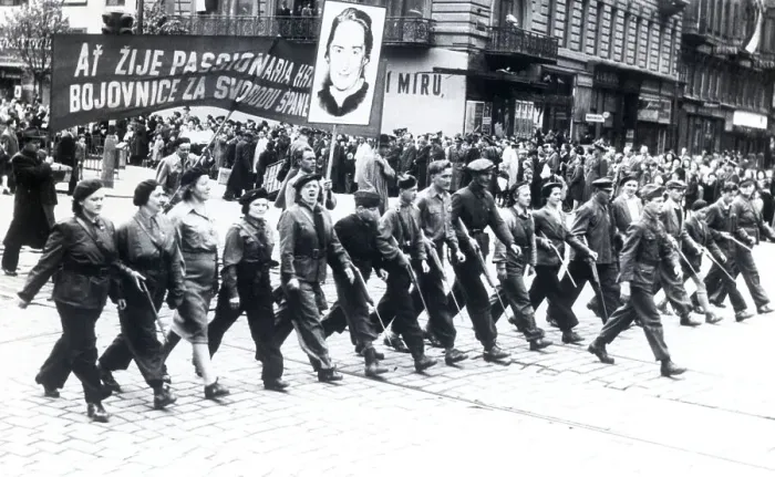 Framed Print : Czechs W / Rifles March In May Day Parade Framed Print : Czechs W / Rifles March In May Day Parade