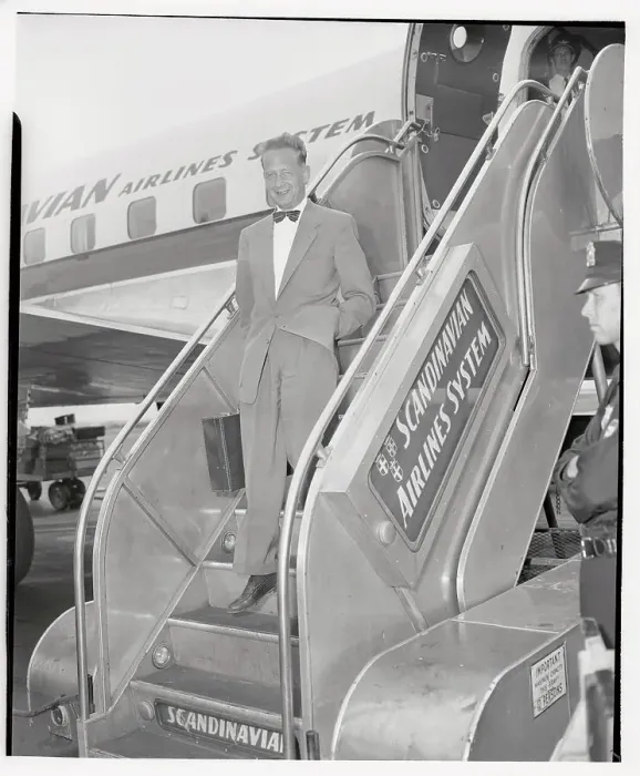 Framed Print : Dag Hammarskjold Walking off Plane Framed Print : Dag Hammarskjold Walking off Plane