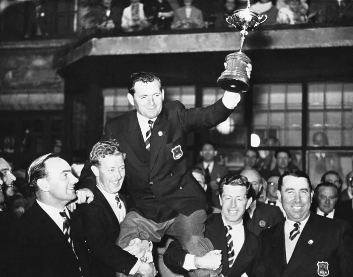 Framed Print : Dai Rees Holding Ryder Cup Trophy