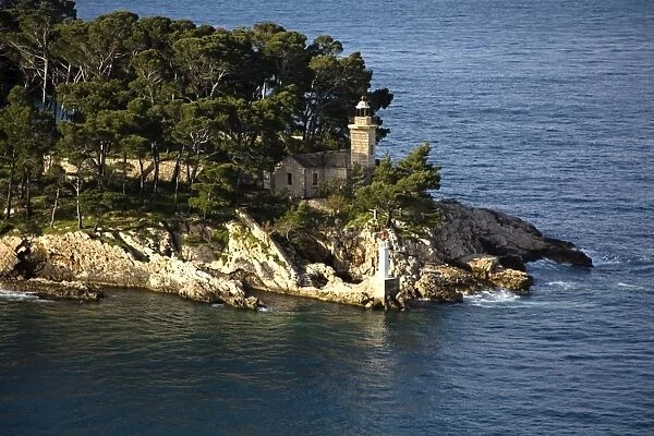Daksa Island Lighthouse, Port of Dubrovnik, Croatia
