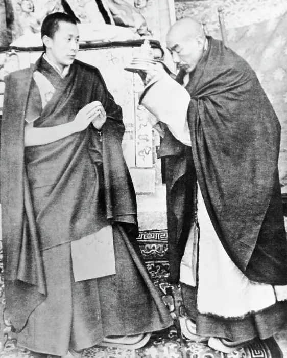 Framed Print : Dalai Lama Being Taught by Lord Chamberlain of Tibet Framed Print : Dalai Lama Being Taught by Lord Chamberlain of Tibet