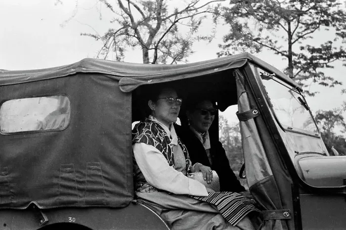 Framed Print : Dalai Lama W / Mother & Sister In Jeep Framed Print : Dalai Lama W / Mother & Sister In Jeep