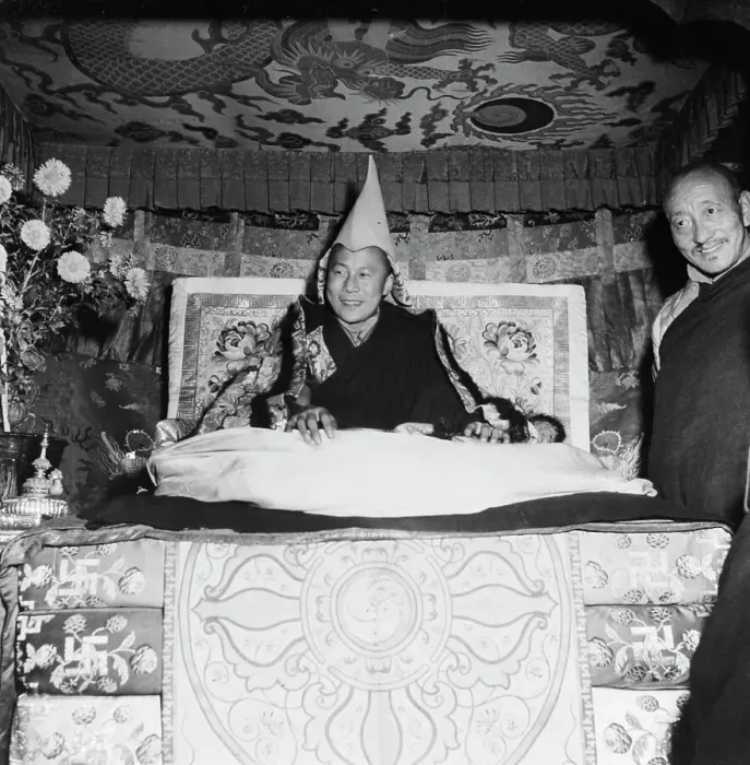 Framed Print : Dalai Lama Wearing State Crown Framed Print : Dalai Lama Wearing State Crown