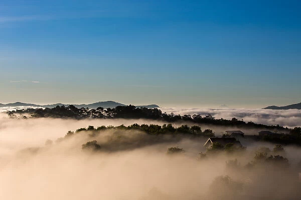 DaLat in mist, cloud, morning