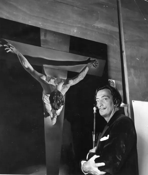 Framed Print : Dali And Painting Framed Print : Dali And Painting