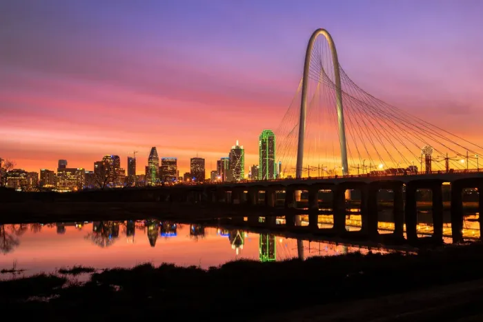 Framed Print : Dallas Skyline - Sunrise with Margaret Hunt Hill Bridge - Dallas, Texas, Texas Framed Print : Dallas Skyline - Sunrise with Margaret Hunt Hill Bridge - Dallas, Texas, Texas