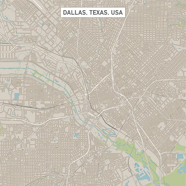 Dallas Texas US City Street Map