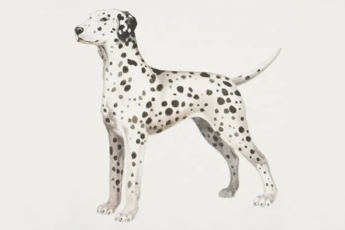 Framed Print : Dalmatian puppy (canis familiaris), side view Framed Print : Dalmatian puppy (canis familiaris), side view