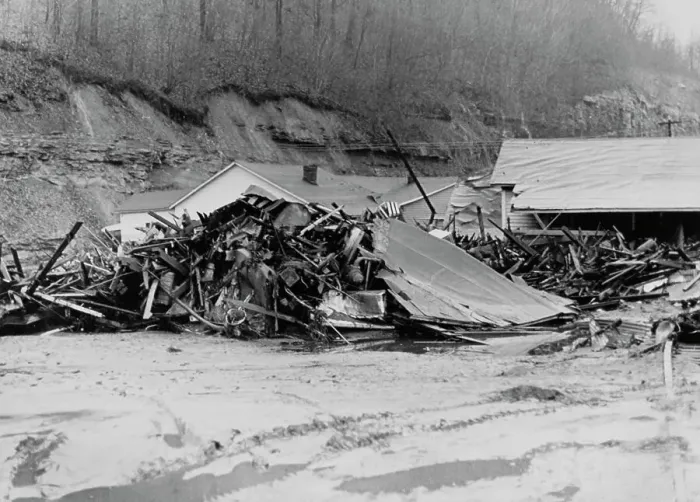 Framed Print : Damage from Buffalo Creek Flood