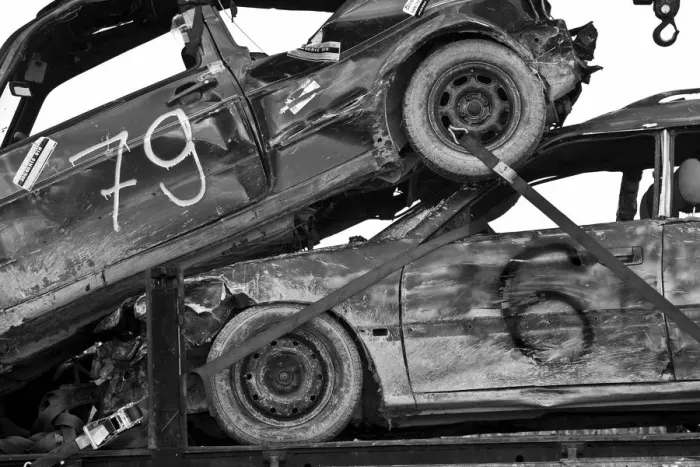 Framed Print : Damaged cars after autocross in Moosbeuren, Baden-Wuerttemberg, Germany, Europe Framed Print : Damaged cars after autocross in Moosbeuren, Baden-Wuerttemberg, Germany, Europe