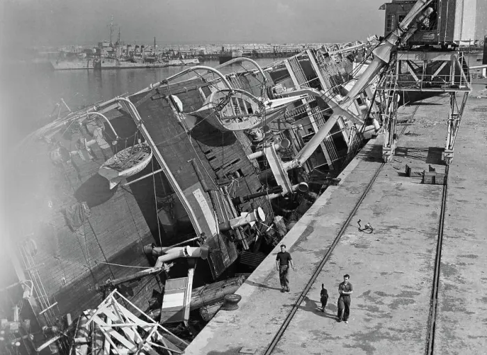 Framed Print : Damaged French Ship Framed Print : Damaged French Ship