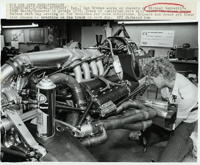 Framed Print : Dan Drinan Working on Andretti's Car Framed Print : Dan Drinan Working on Andretti's Car