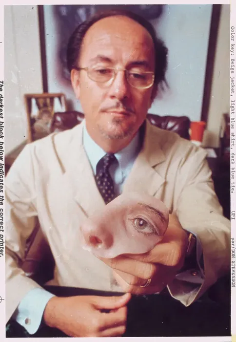Framed Print : Dan Eaton Displaying Prosthetic Nose and Eye Framed Print : Dan Eaton Displaying Prosthetic Nose and Eye
