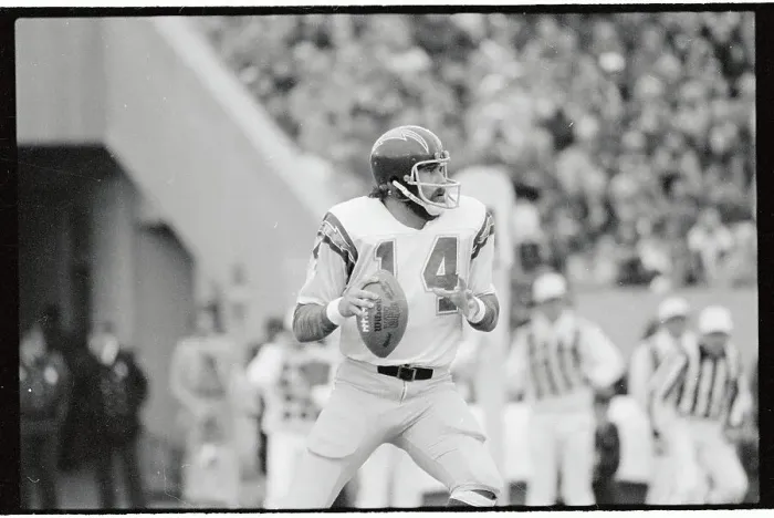 Framed Print : Dan Fouts Running with Football Framed Print : Dan Fouts Running with Football