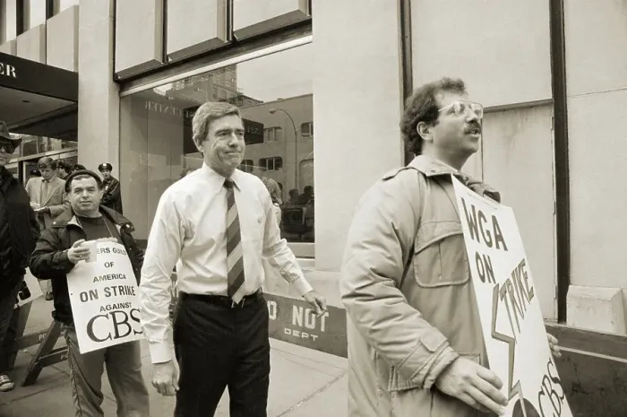 Framed Print : Dan Rather Joins Pickets at CBS Framed Print : Dan Rather Joins Pickets at CBS