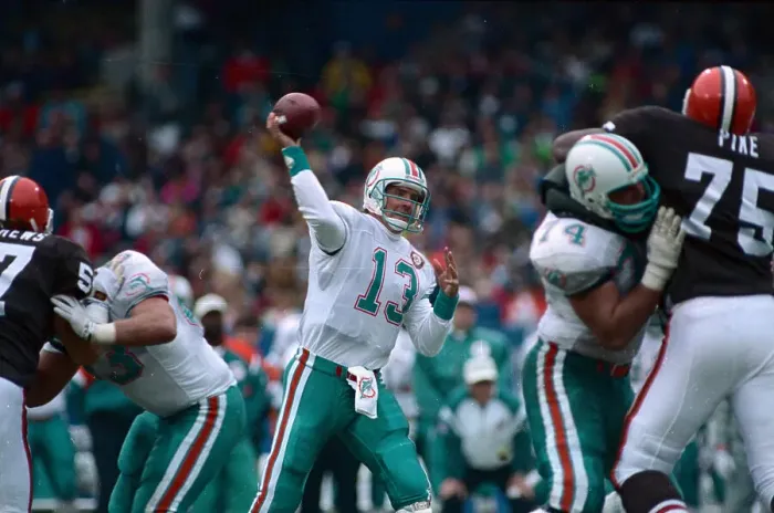 Framed Print : Dan Marino Holding Football During Game Framed Print : Dan Marino Holding Football During Game