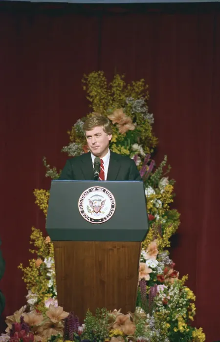 Framed Print : Dan Quayle at Podium Framed Print : Dan Quayle at Podium