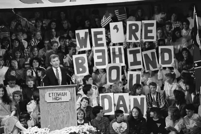 Framed Print : Dan Quayle Speaking to High School Students Framed Print : Dan Quayle Speaking to High School Students