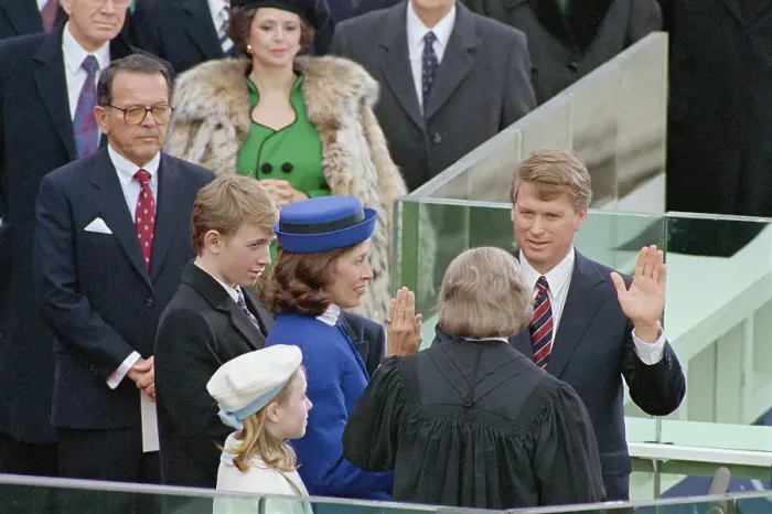 Framed Print : Dan Quayle Being Sworn In Framed Print : Dan Quayle Being Sworn In