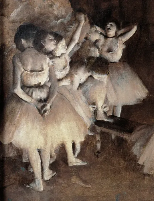 Framed Print : Dance Foyer at Opra (Paris), by Edgar Degas, 1874, 19th Century, oil on canvas, cm 65 x 81 Framed Print : Dance Foyer at Opra (Paris), by Edgar Degas, 1874, 19th Century, oil on canvas, cm 65 x 81