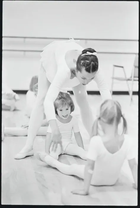Framed Print : Dance Instructor with Young Girls During Class Framed Print : Dance Instructor with Young Girls During Class