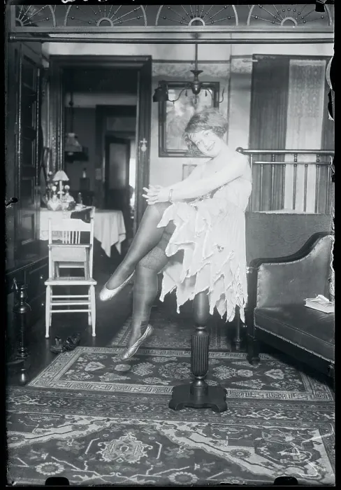 Framed Print : Dancer Helen Maloney Posing on Stool Framed Print : Dancer Helen Maloney Posing on Stool