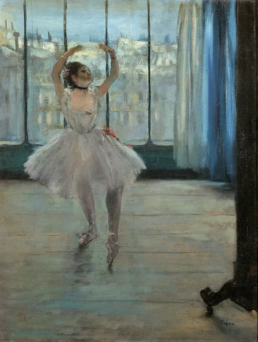 Framed Print : Dancer at the Photographer's Studio, by Degas Edgar, 19th Century, 1875, oil on canvas, cm 65 x 50 Framed Print : Dancer at the Photographer's Studio, by Degas Edgar, 19th Century, 1875, oil on canvas, cm 65 x 50