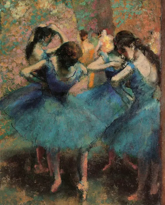 Framed Print : Dancers in Blue (Danseuses bleues), by Edgar Degas, 1893 about, 19th Century, oil on canvas, cm 86 x 75, 5 Framed Print : Dancers in Blue (Danseuses bleues), by Edgar Degas, 1893 about, 19th Century, oil on canvas, cm 86 x 75, 5
