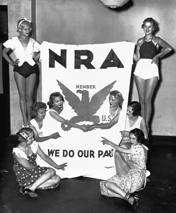 Framed Print : Dancers Holding New Deal Banner Framed Print : Dancers Holding New Deal Banner