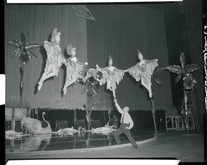Framed Print : Dancers Suspended from Ceiling Framed Print : Dancers Suspended from Ceiling
