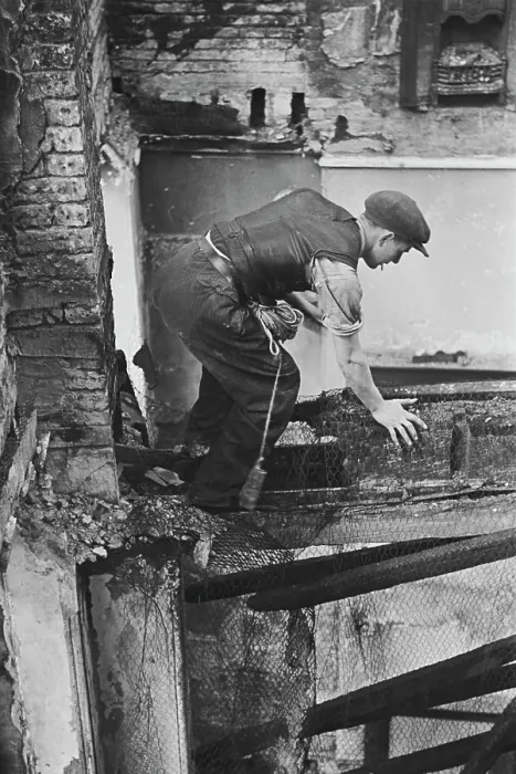 Framed Print : Dangerous Demolition Work Framed Print : Dangerous Demolition Work