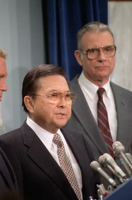 Framed Print : Daniel Inouye Holding Press Conference Framed Print : Daniel Inouye Holding Press Conference