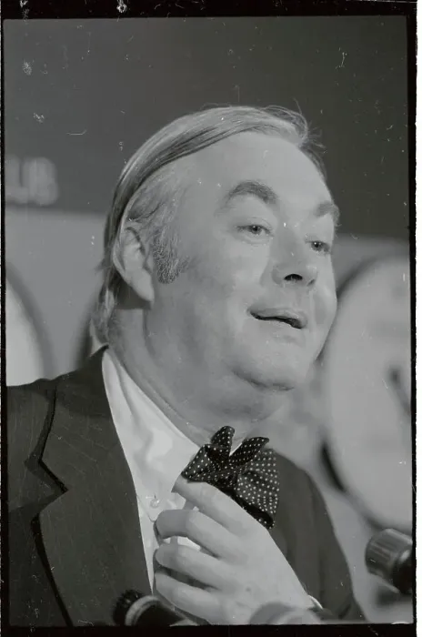 Framed Print : Daniel Moynihan Adjusting His Bow Tie During Speech Framed Print : Daniel Moynihan Adjusting His Bow Tie During Speech