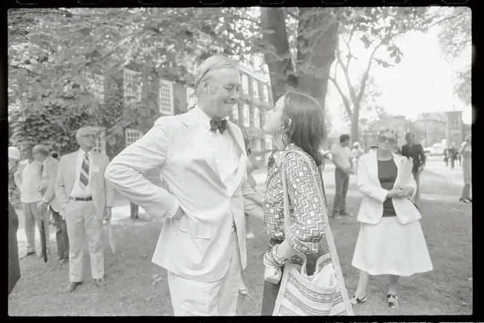 Framed Print : Daniel Moynihan with Right Hand on His Waist and Talking with His Daughter Framed Print : Daniel Moynihan with Right Hand on His Waist and Talking with His Daughter