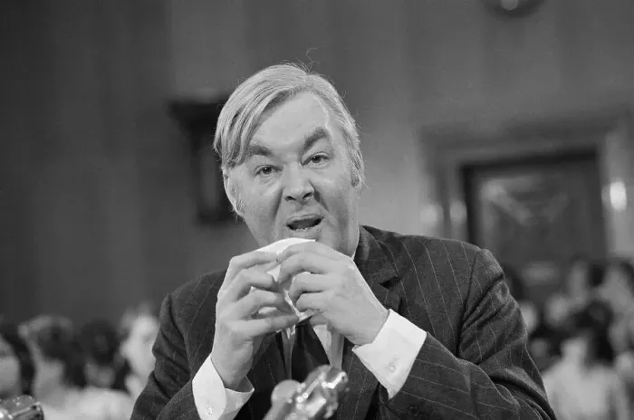 Framed Print : Daniel Moynihan Speaking While Holding Handkerchief Framed Print : Daniel Moynihan Speaking While Holding Handkerchief