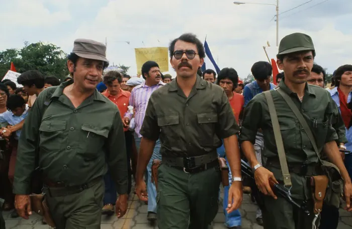 Framed Print : Daniel Ortega Marching with Colleagues Framed Print : Daniel Ortega Marching with Colleagues
