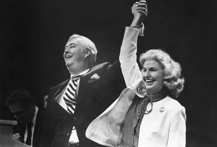 Framed Print : Daniel P. Moynihan and Wife Celebrating Framed Print : Daniel P. Moynihan and Wife Celebrating