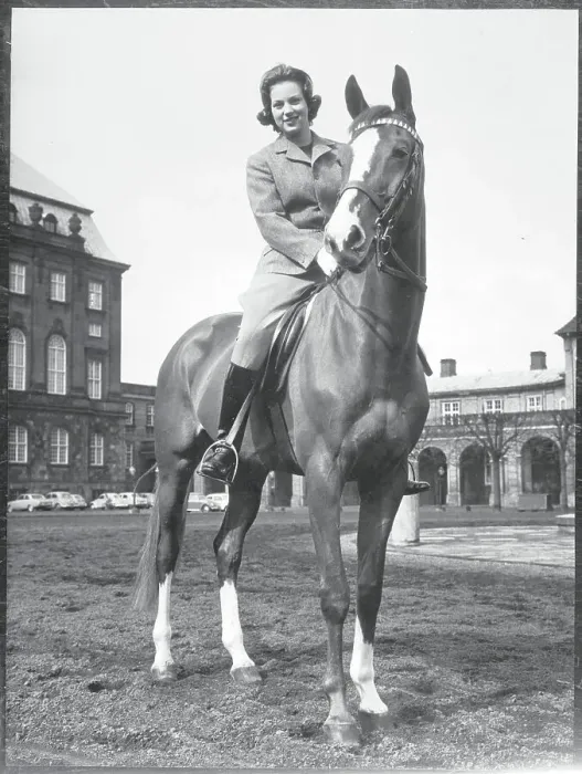Framed Print : Danish Princess Astride Horse in 1962 Framed Print : Danish Princess Astride Horse in 1962