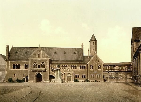 Dankwarderrode, Imperial Palace, Castle in Goslar, Lower Saxony, Germany, Historic, digitally restored reproduction of a photochrome print from the 1890s