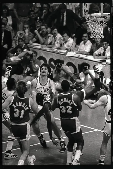 Framed Print : Danny Ainge Falling Framed Print : Danny Ainge Falling