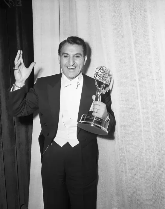 Framed Print : Danny Thomas Holding Emmy Award Framed Print : Danny Thomas Holding Emmy Award
