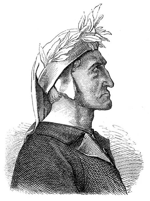 Framed Print : Dante Alighieri profile portrait Framed Print : Dante Alighieri profile portrait