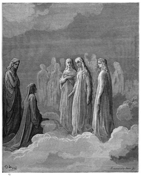 Framed Print : Dante Paradiso Piccarda 1870