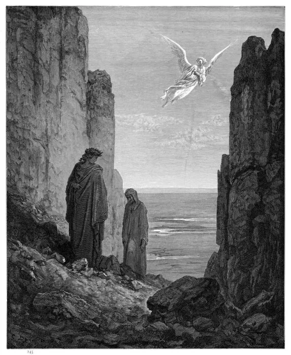 Framed Print : Dante Purgatory 1870 Framed Print : Dante Purgatory 1870