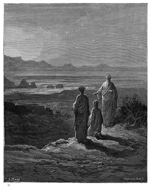 Dante, Virgil and Cato engraving 1870