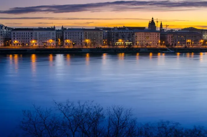 Framed Print : Danube river in the morning time, Budapest, Hungary Framed Print : Danube river in the morning time, Budapest, Hungary