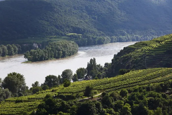 Framed Print : Danube river near Mautern, Hundsheim village, Wachau valley, Waldviertel region, Lower Austria, Austria, Europe Framed Print : Danube river near Mautern, Hundsheim village, Wachau valley, Waldviertel region, Lower Austria, Austria, Europe